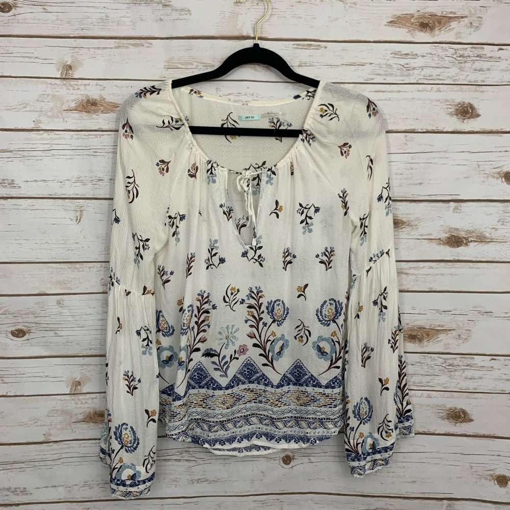 Kimchi Blue Long Balloon Sleeve Peasant Bl… - Picture 1 of 12